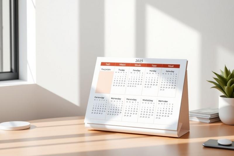 Calendário de Mesa para 2025: Prático e Estiloso